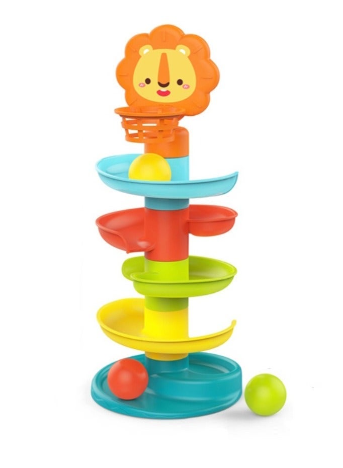 Mini Treasures Rolling Ball Tracking Toy Set – Colorful Baby Toys Slide Track Tower | Early Educational Ball Drop Game for Toddlers | Plastic Swirling Tower with Rolling Balls – Stackable Activity Toy (MultiColor) - Image 1